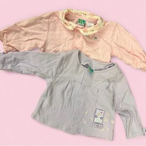 Vintage 90s McBaby 6–9M Quilted Jackets Set | Lilac & Pink Embroidered Baby